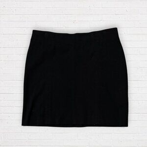 J JILL Black Ponte Pull On Knit Mini Pencil Skirt Medium Petite M MP